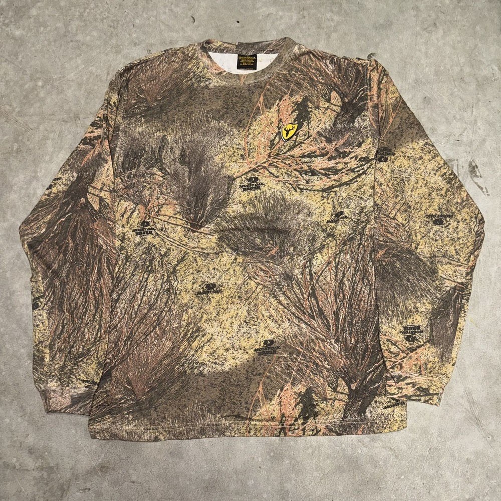 Scent Blocker Mossy Oak Brush Camouflage Long Sleeve Shirt Size Large